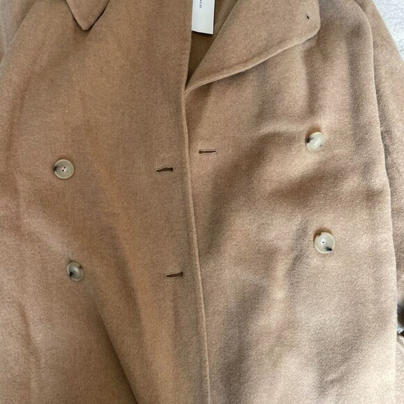 Vince Camel Wool Blend Double Breasted Trench Coat | Womens Size Small - Picture 7 of 8